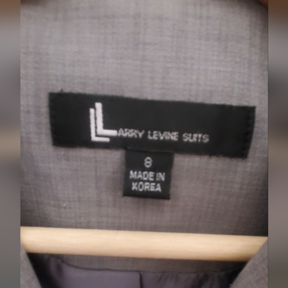 Larry Levine Suit Long Twill Coat Blazer & Skirt Set Classic Tailored Skirtsuit - Picture 3 of 6